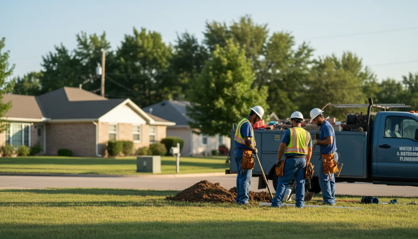 Residential water line and bathroom plumbing service in Bunker Hill, KS